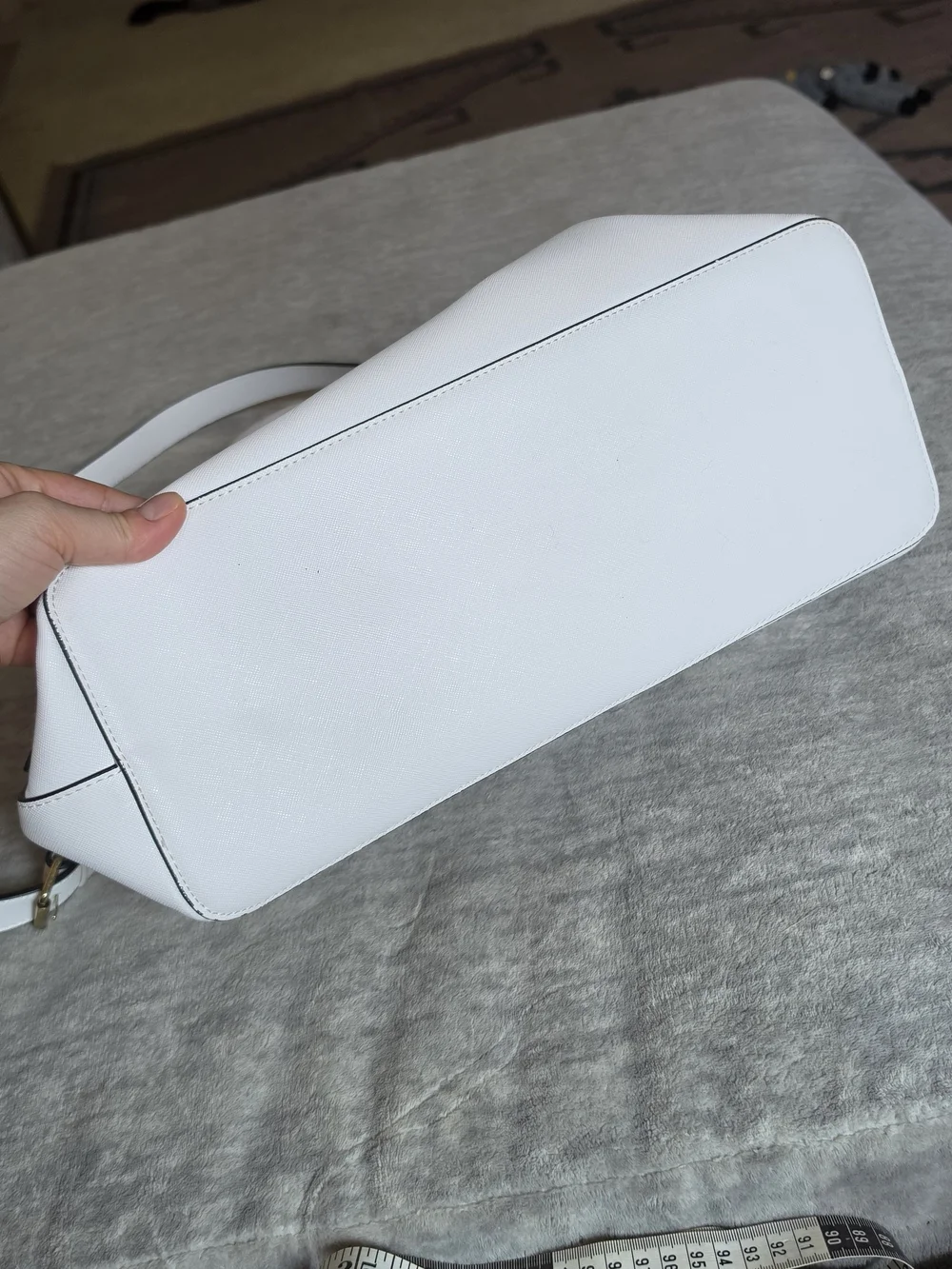 Betsey Johnson White Satchel with Bow and Gold Hardware